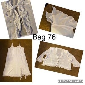 4X white handkerchief hem two piece lightweight dress set